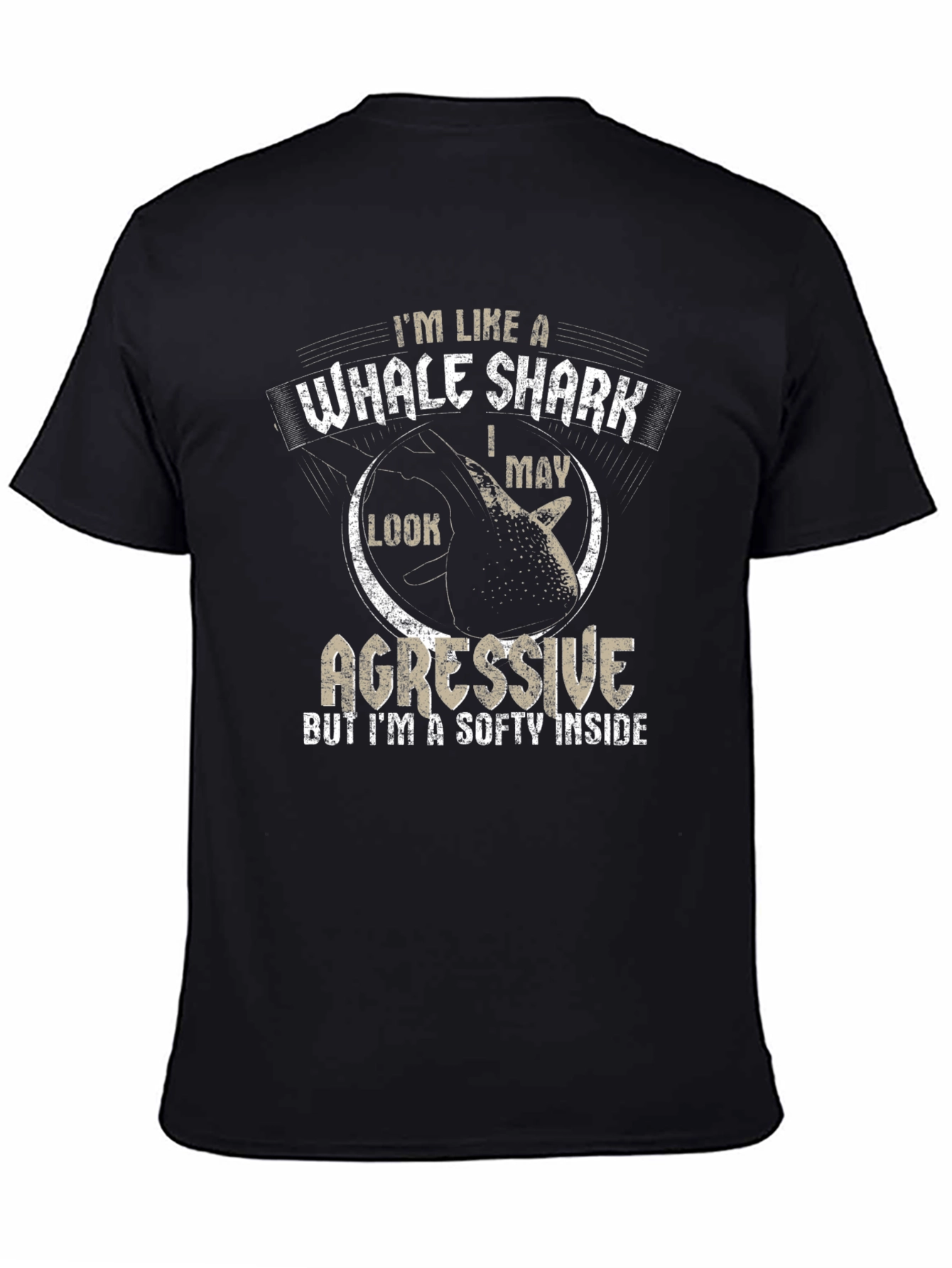 Whale Shark Aggressive Funny Mens T-Shirt
