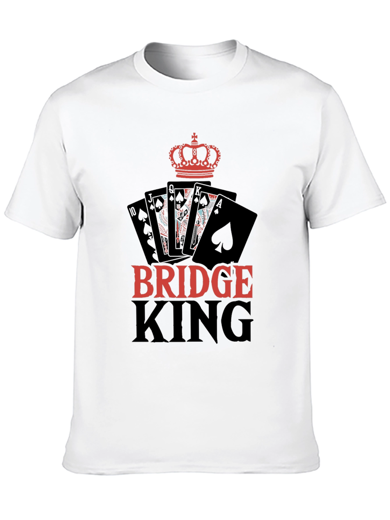 Bridge King Black T-Shirt Card Player Design