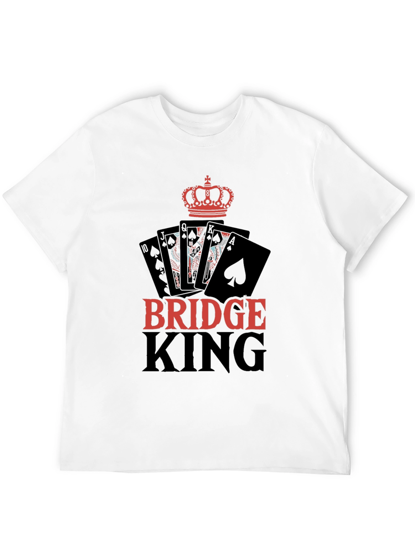 Bridge King Black T-Shirt Card Player Design