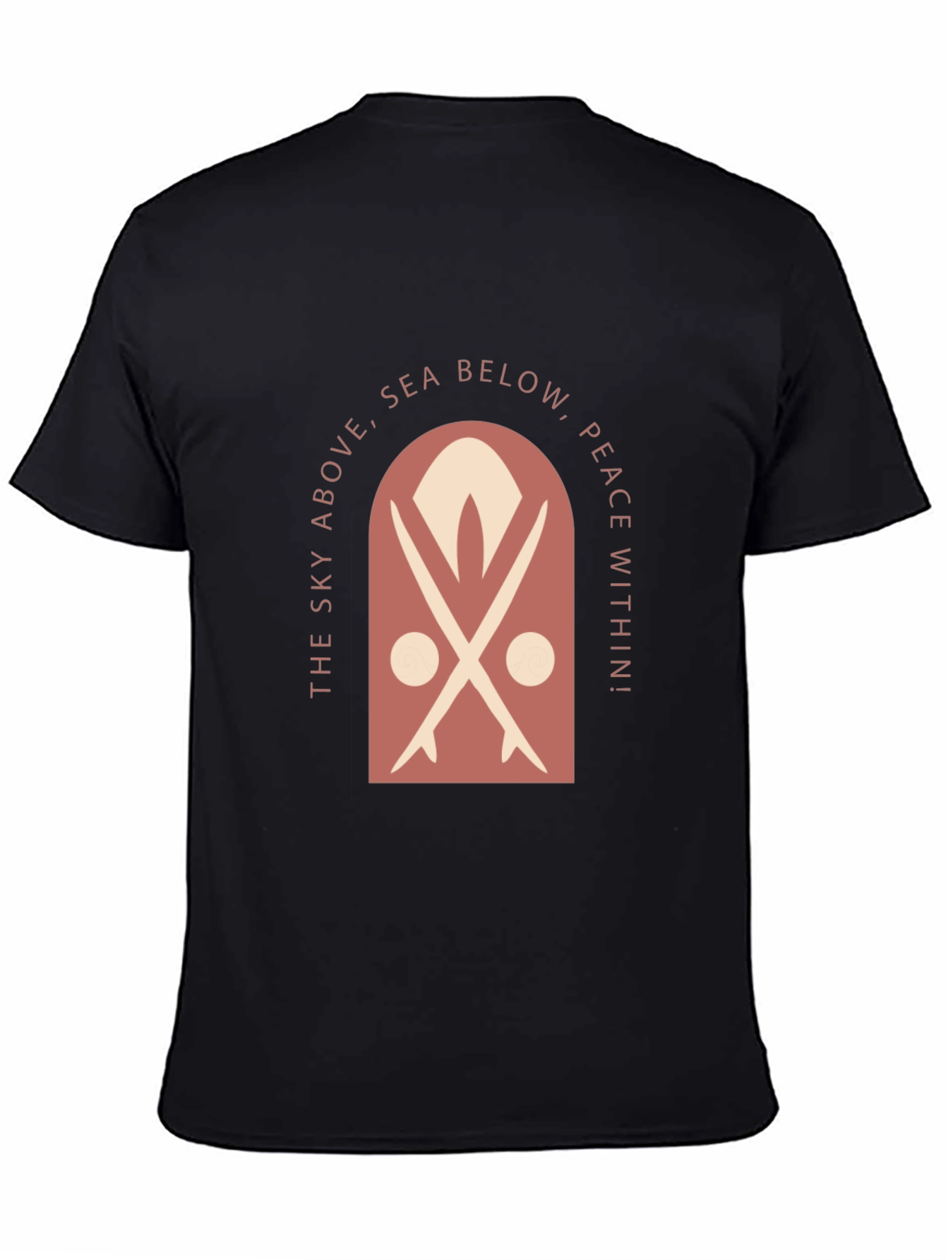 Surfboard Motif Graphic Tee - Sky Above Sea Below