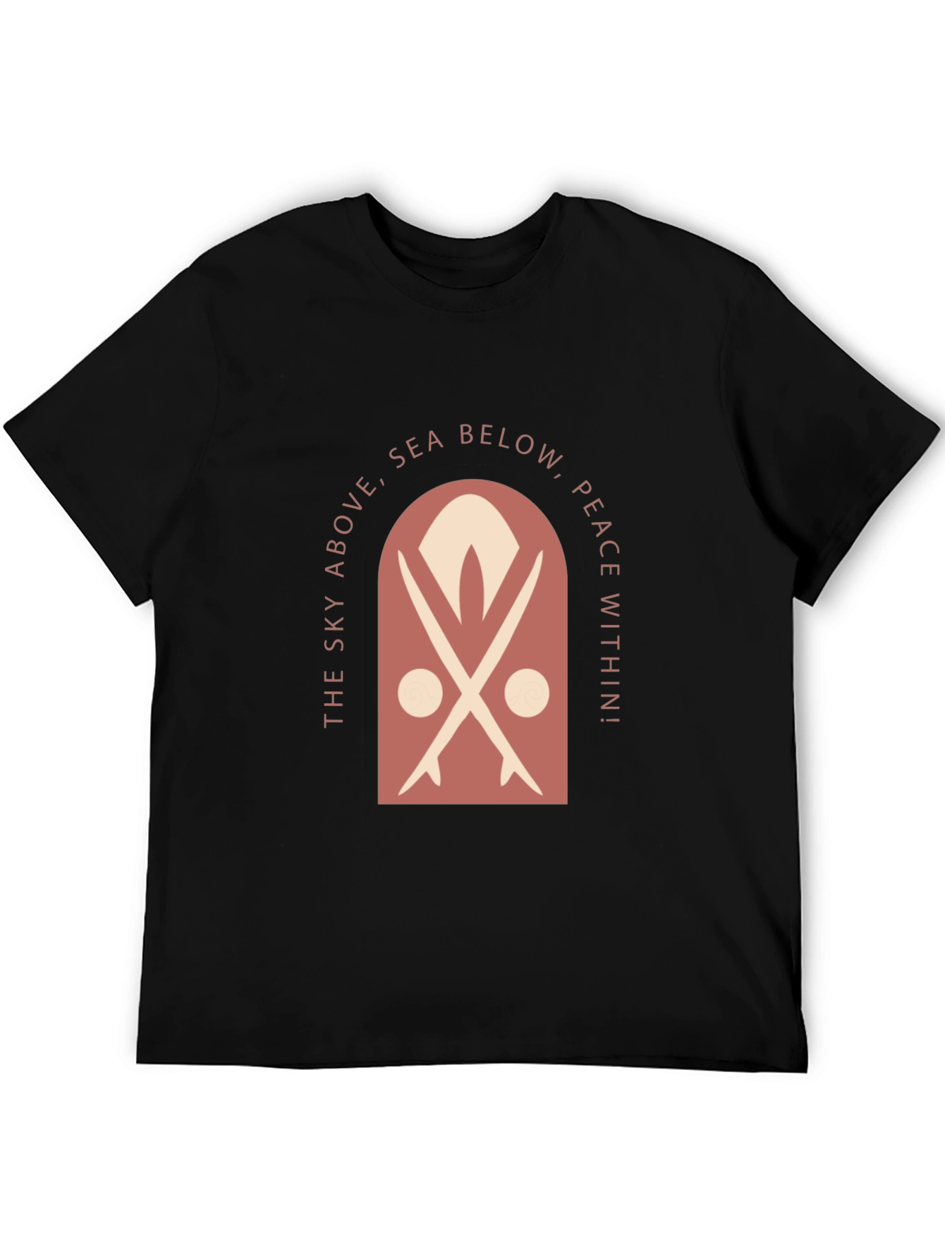 Surfboard Motif Graphic Tee - Sky Above Sea Below