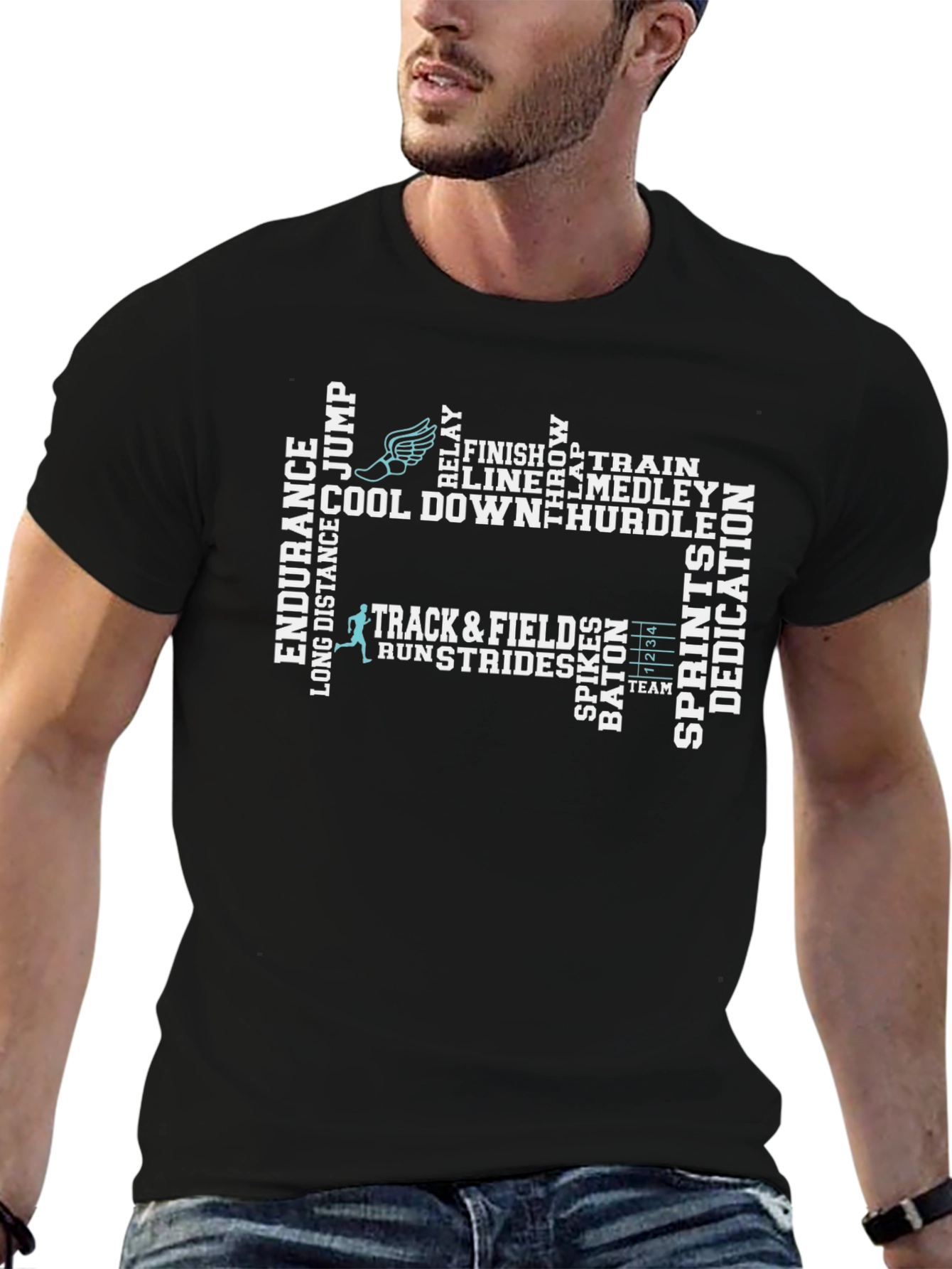 Track and Field Word Art T-Shirt