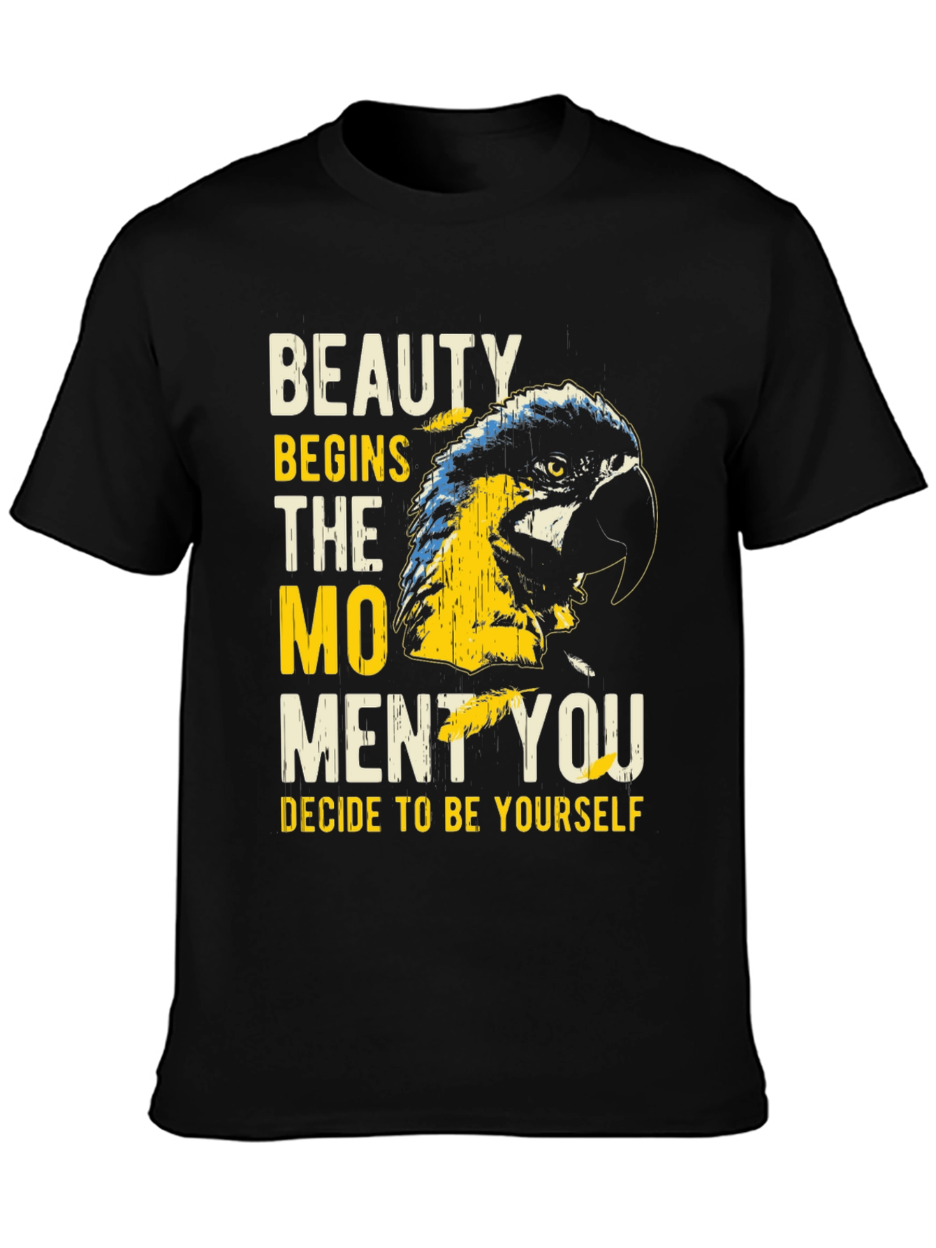 Beauty Begins Parrot Graphic T-Shirt