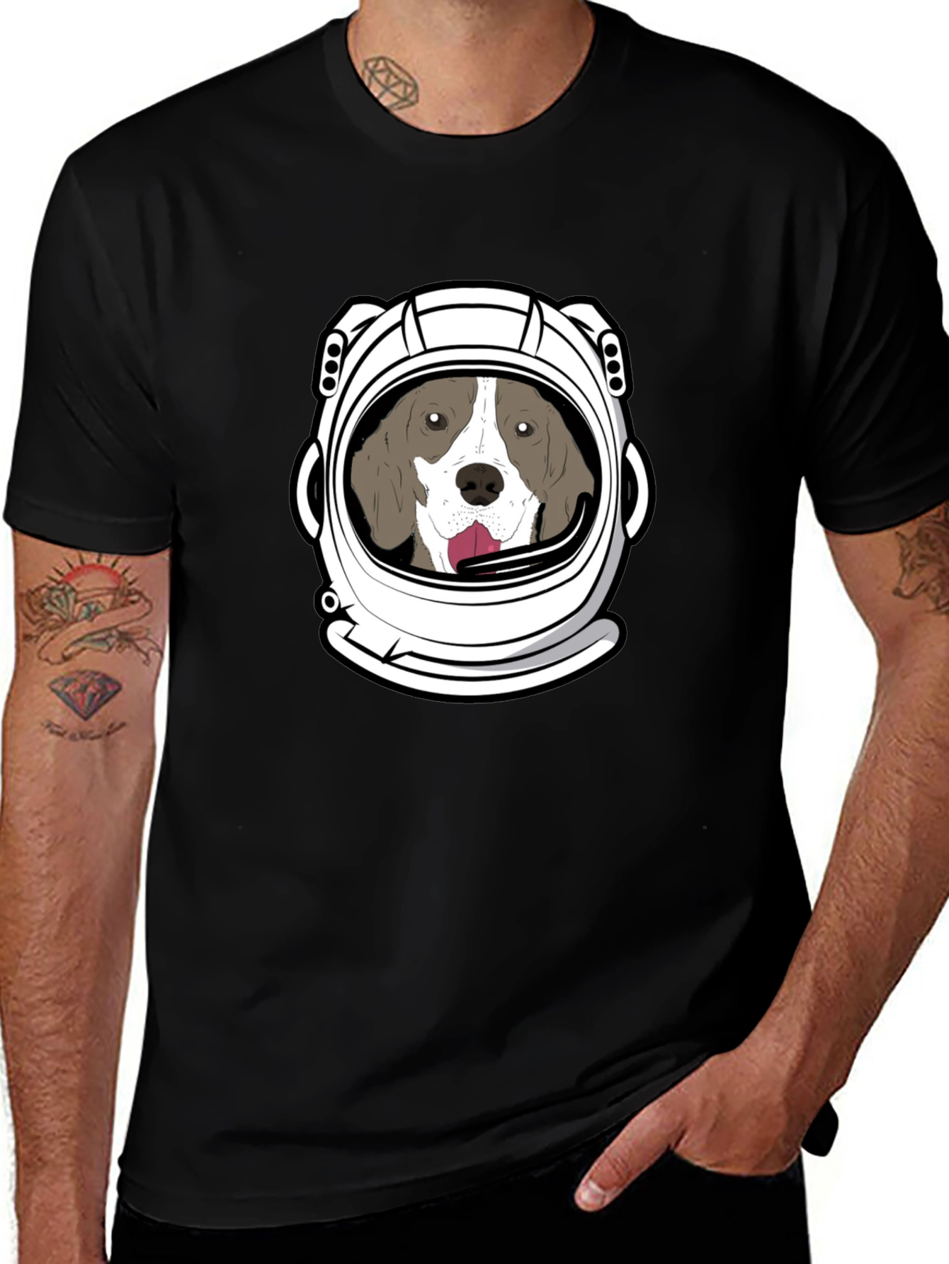 Dog Astronaut Graphic T-Shirt