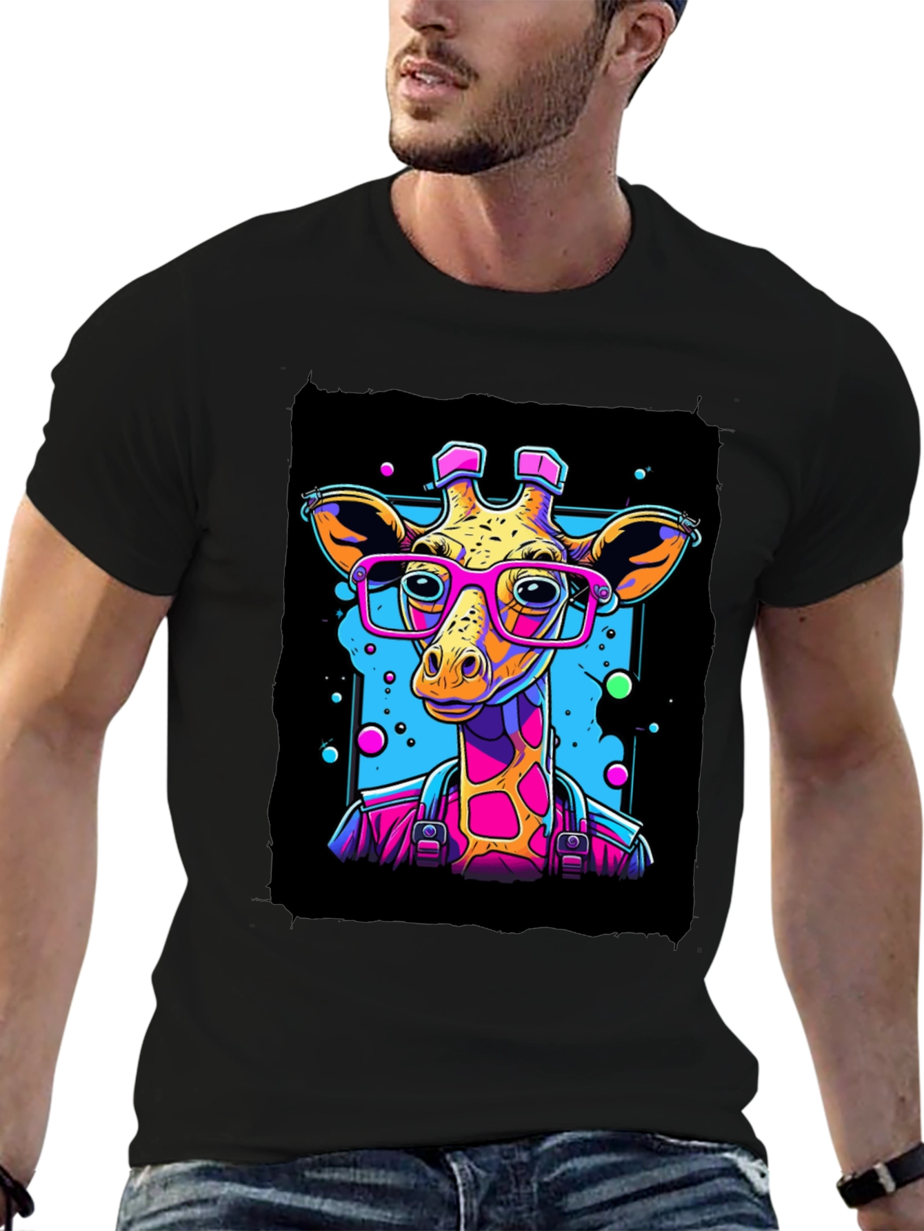 Giraffe in Glasses Graphic T-Shirt