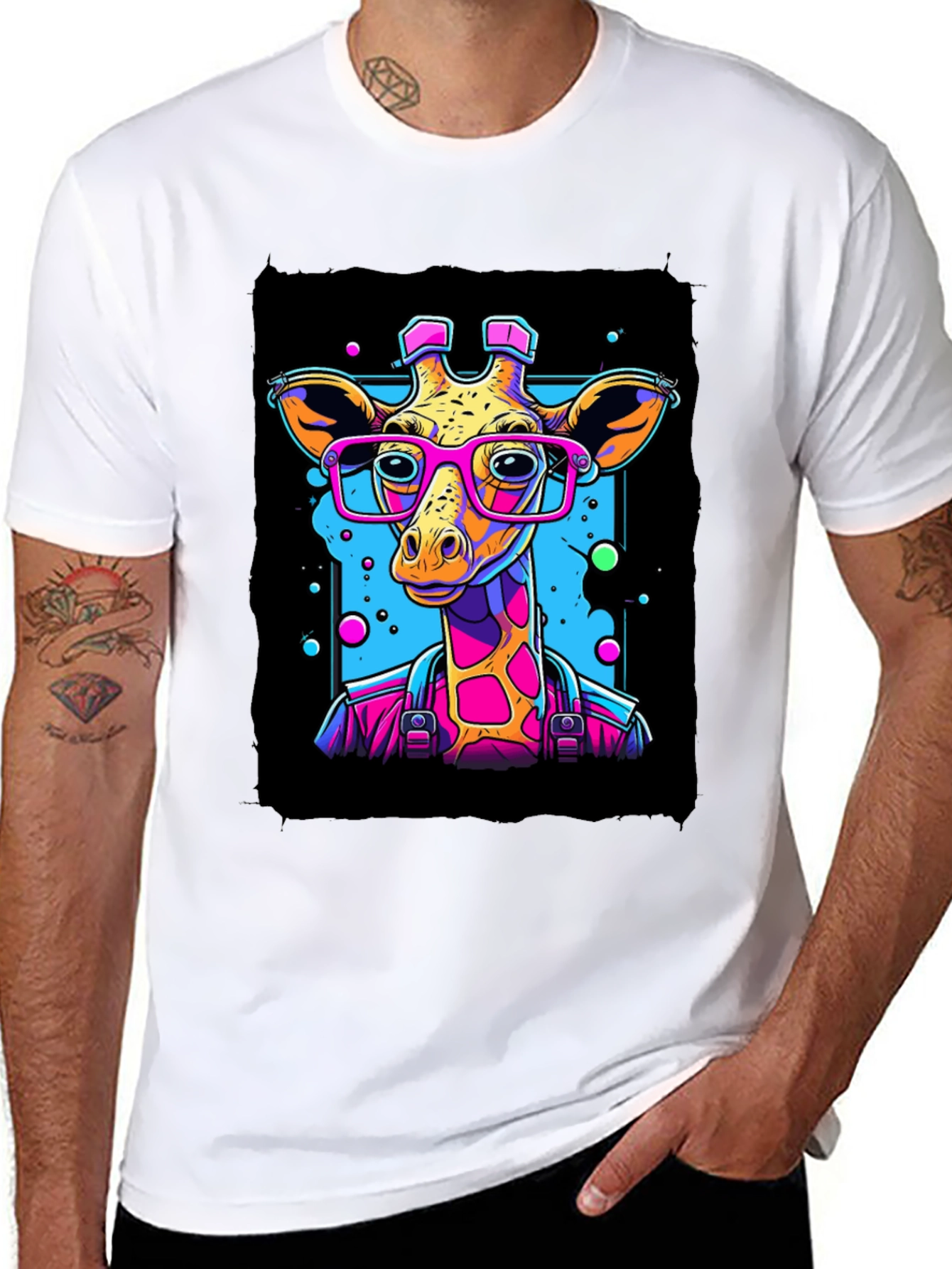 Giraffe in Glasses Graphic T-Shirt