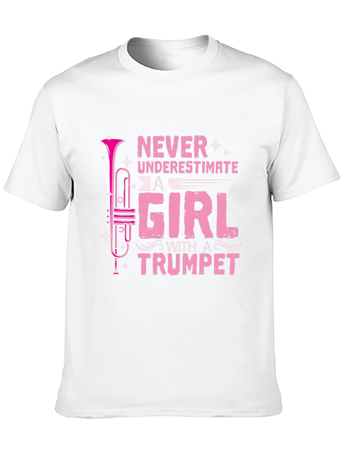 Never Underestimate A Girl With A Trumpet Black T-Shirt
