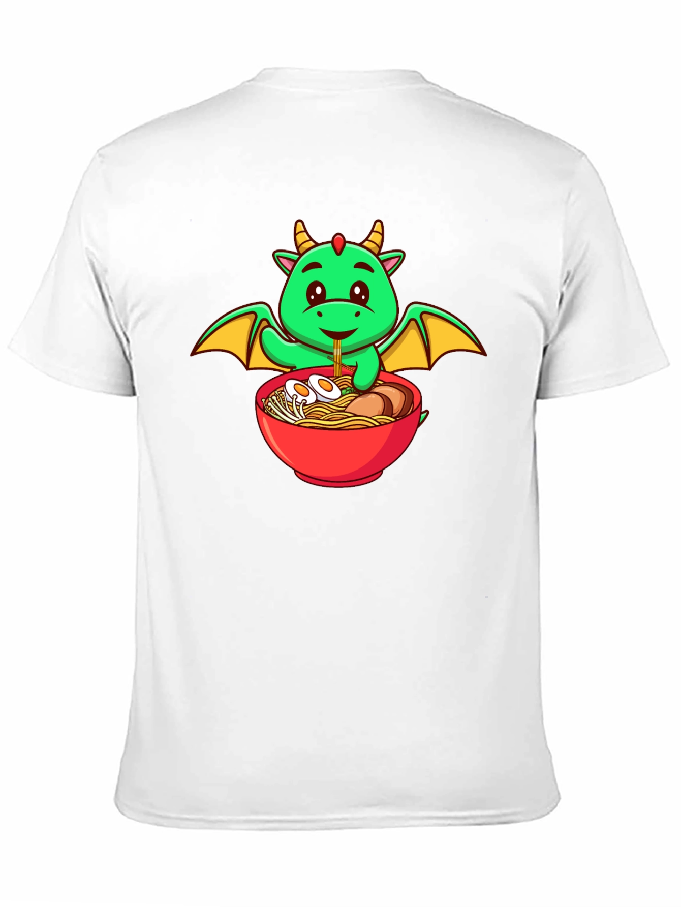 Cute Dragon Ramen Lover Black T-Shirt