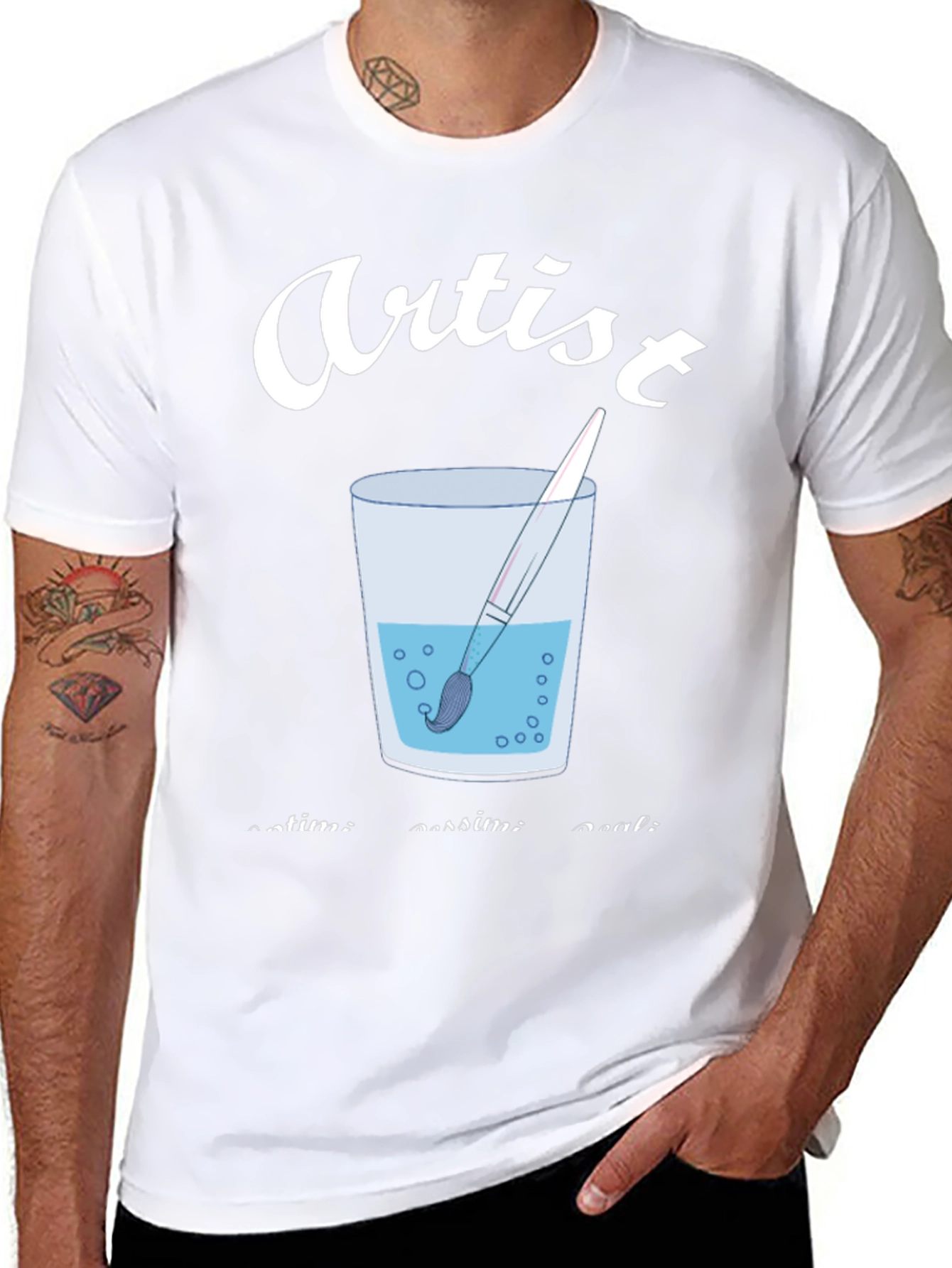 Artist Brush in Water T-Shirt - Creative Expression