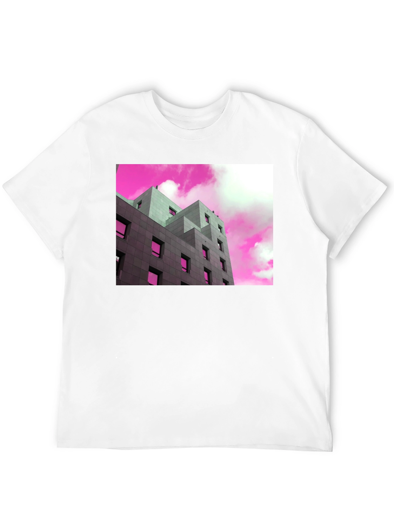 Modern Building Graphic Tee - Trendy Urban Style T-Shirt