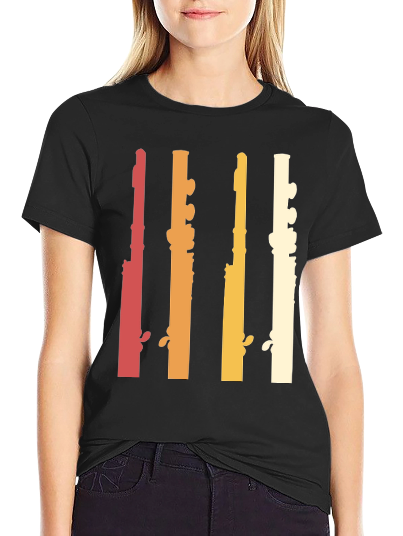 Retro Flute Musician T-Shirt