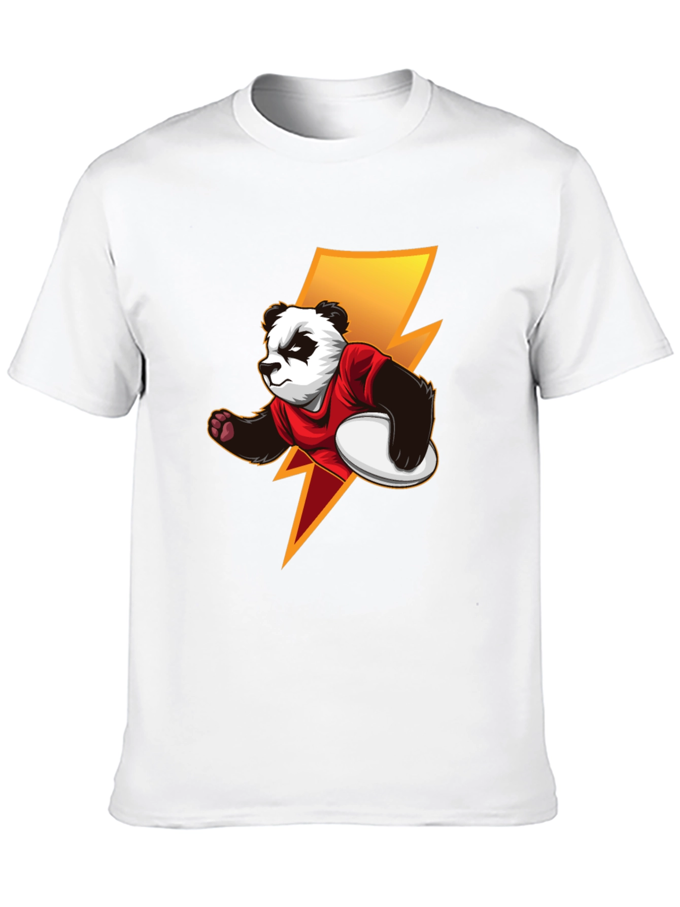 Panda Rugby Player Graphic T-Shirt - Black