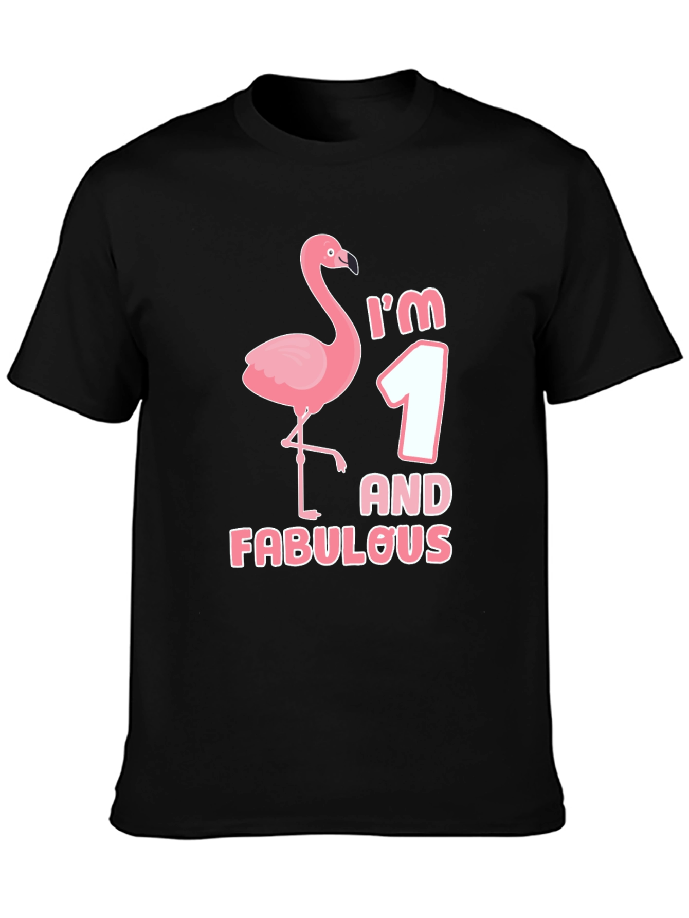 Im One and Fabulous Flamingo Black Graphic Tee