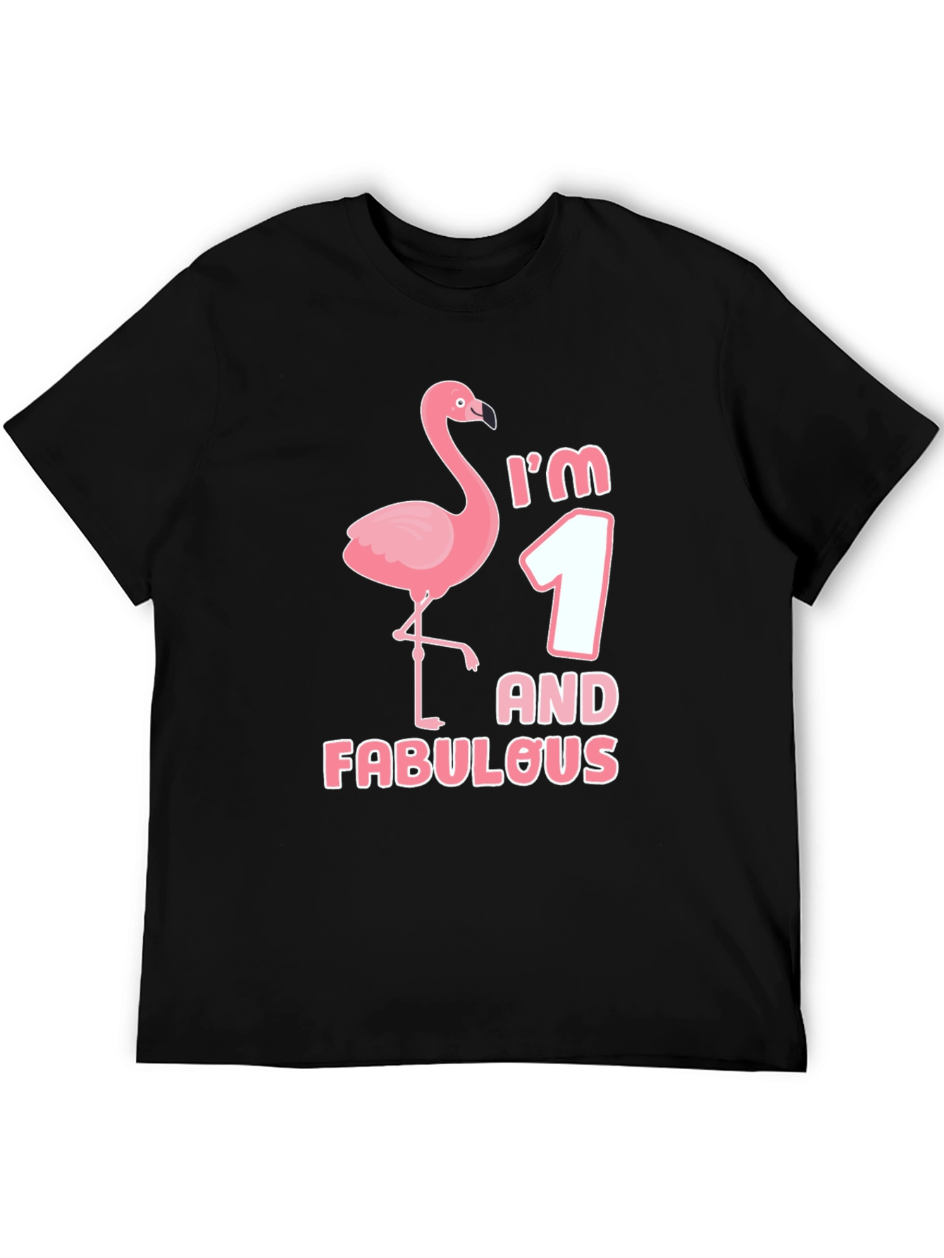 Im One and Fabulous Flamingo Black Graphic Tee