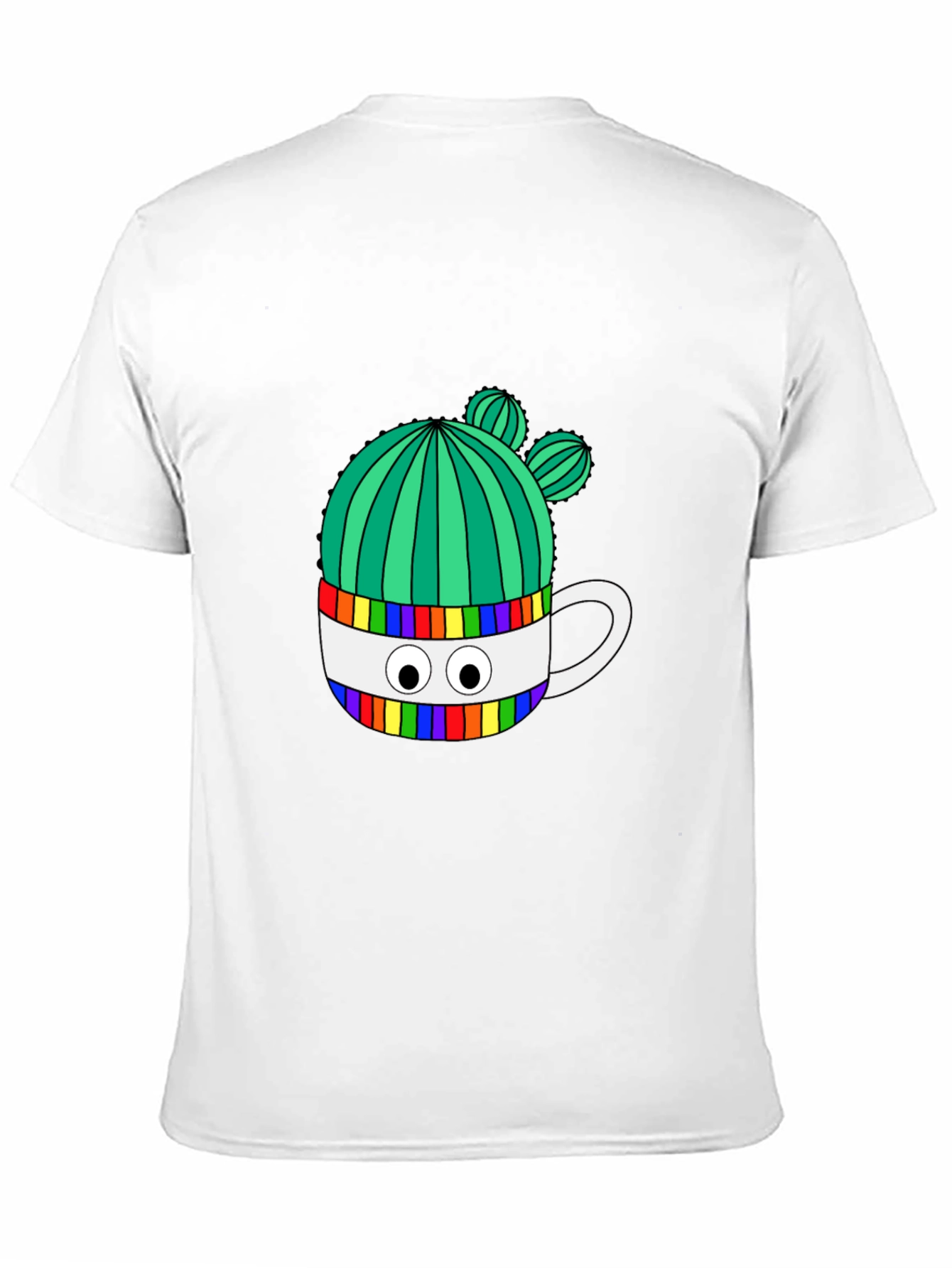 Cactus in Mug Graphic Tee - Stylish Black T-Shirt