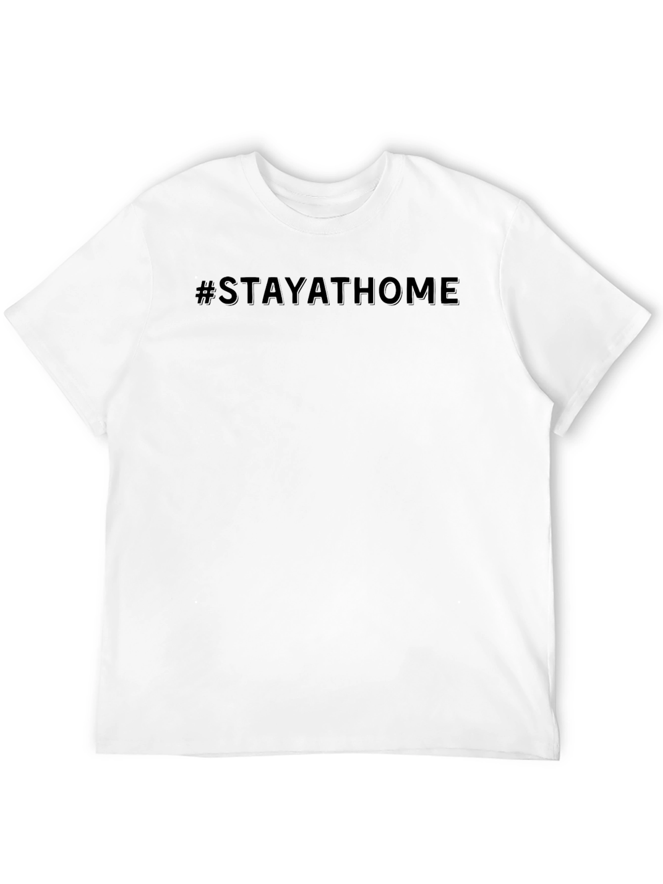 StayAtHome Black Crew Neck T-Shirt