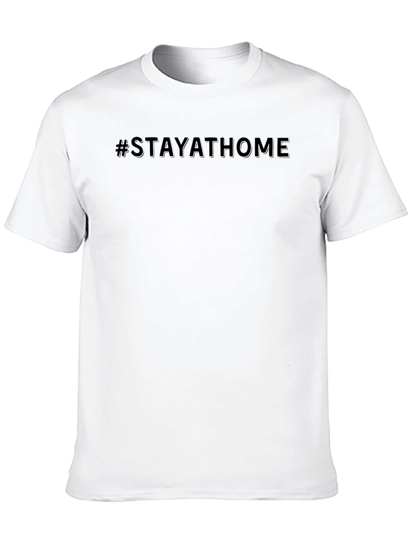 StayAtHome Black Crew Neck T-Shirt