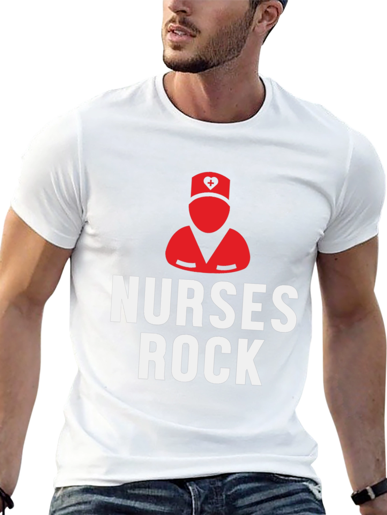 Nurses Rock Graphic T-Shirt - Black