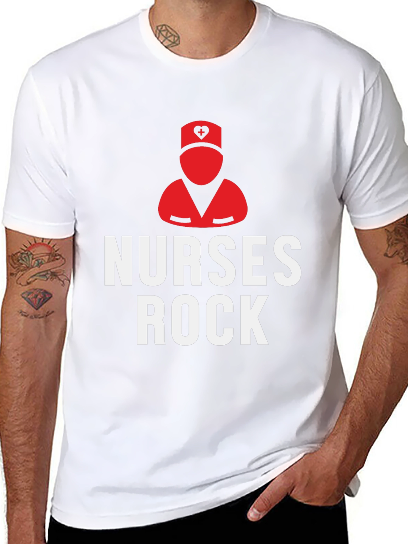 Nurses Rock Graphic T-Shirt - Black