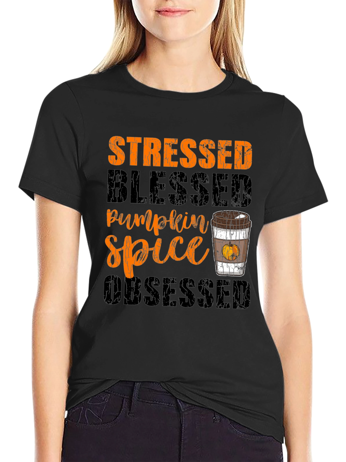 Stressed Blessed Pumpkin Spice Obsessed T-Shirt
