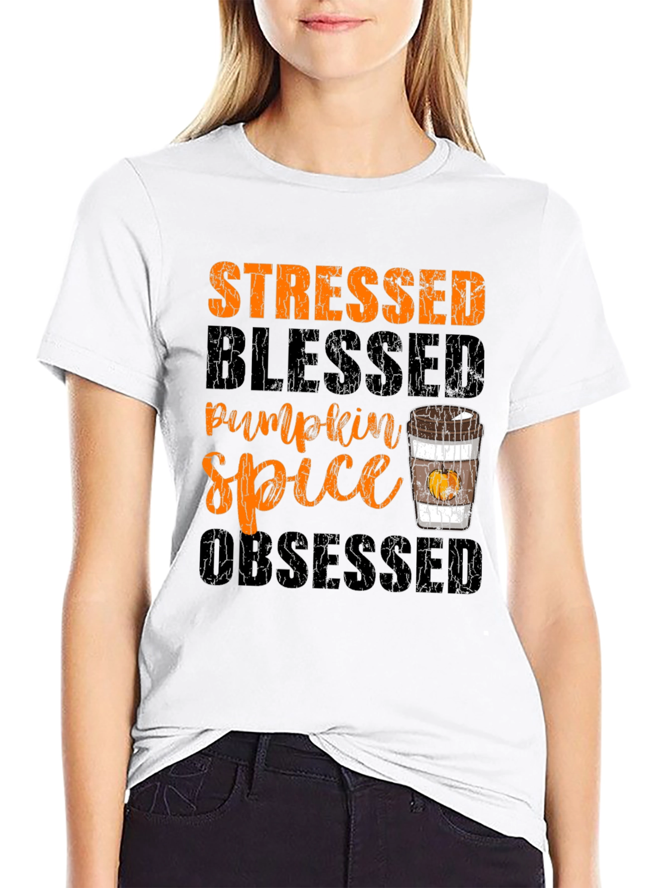 Stressed Blessed Pumpkin Spice Obsessed T-Shirt