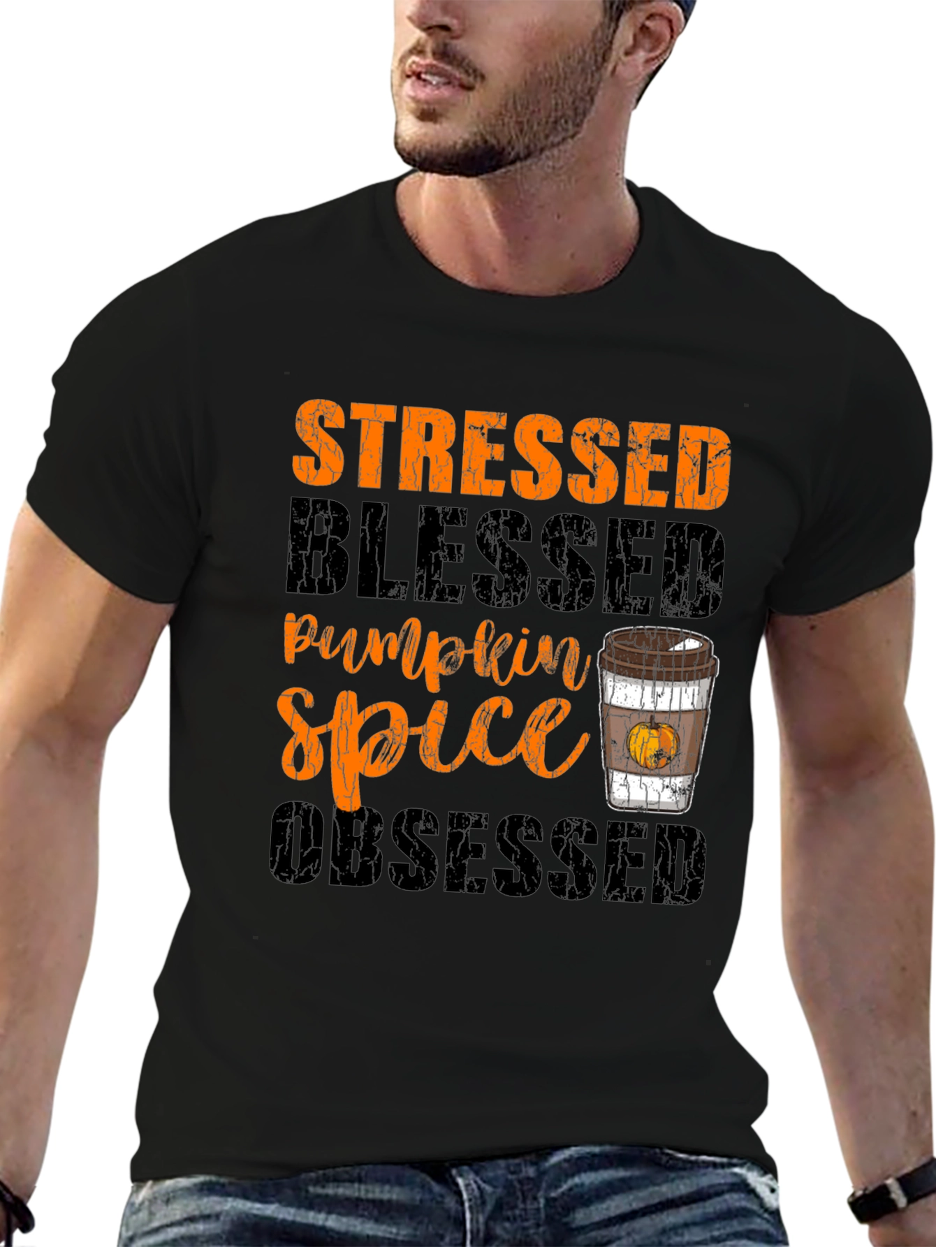 Stressed Blessed Pumpkin Spice Obsessed T-Shirt