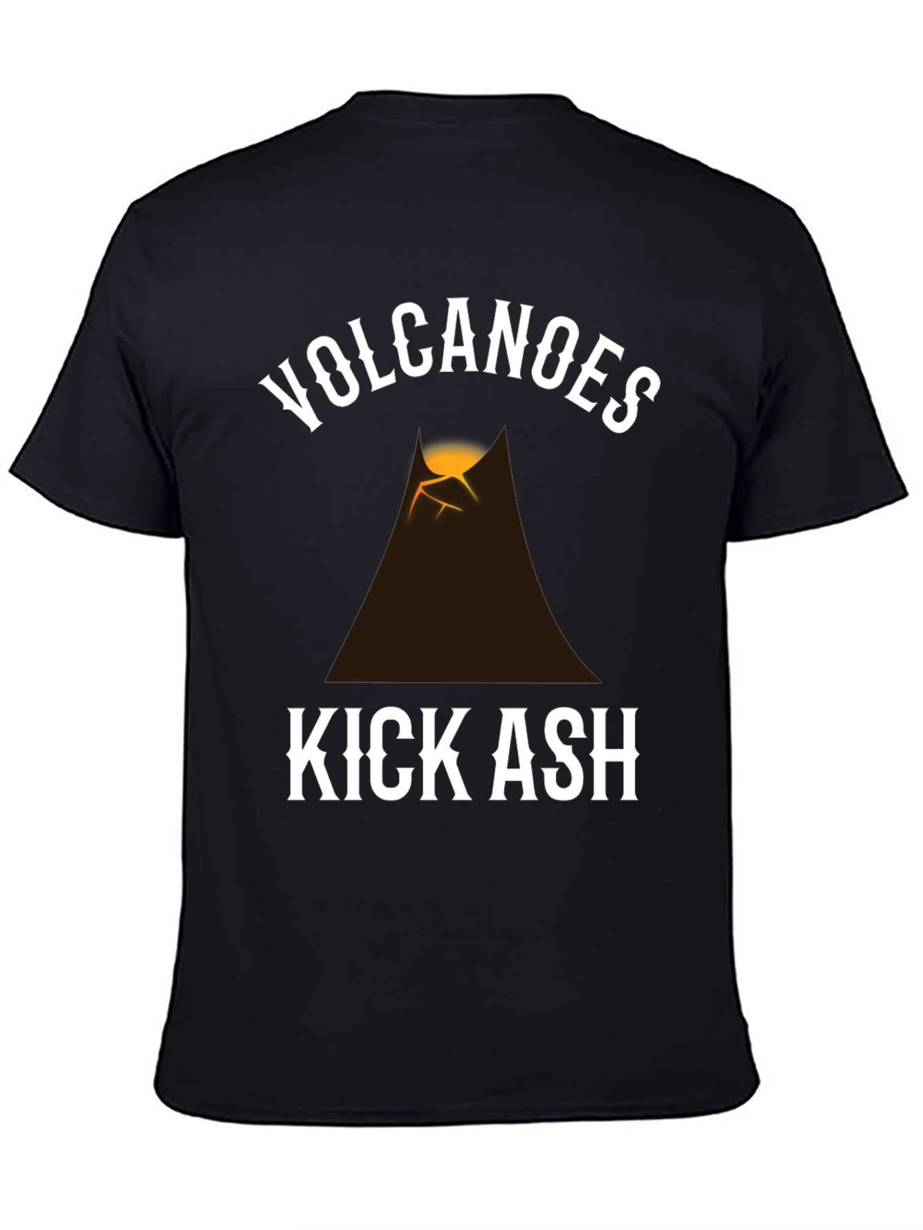 Volcanoes Kick Ash Graphic T-Shirt - Black