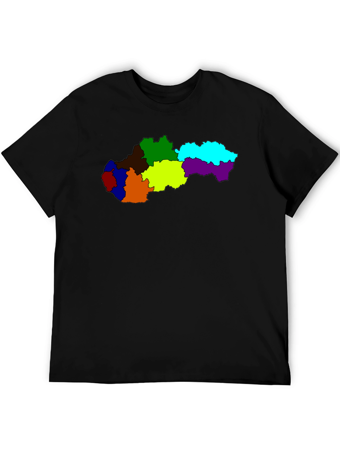 Slovakia Map Graphic Tee - Black Unisex T-Shirt