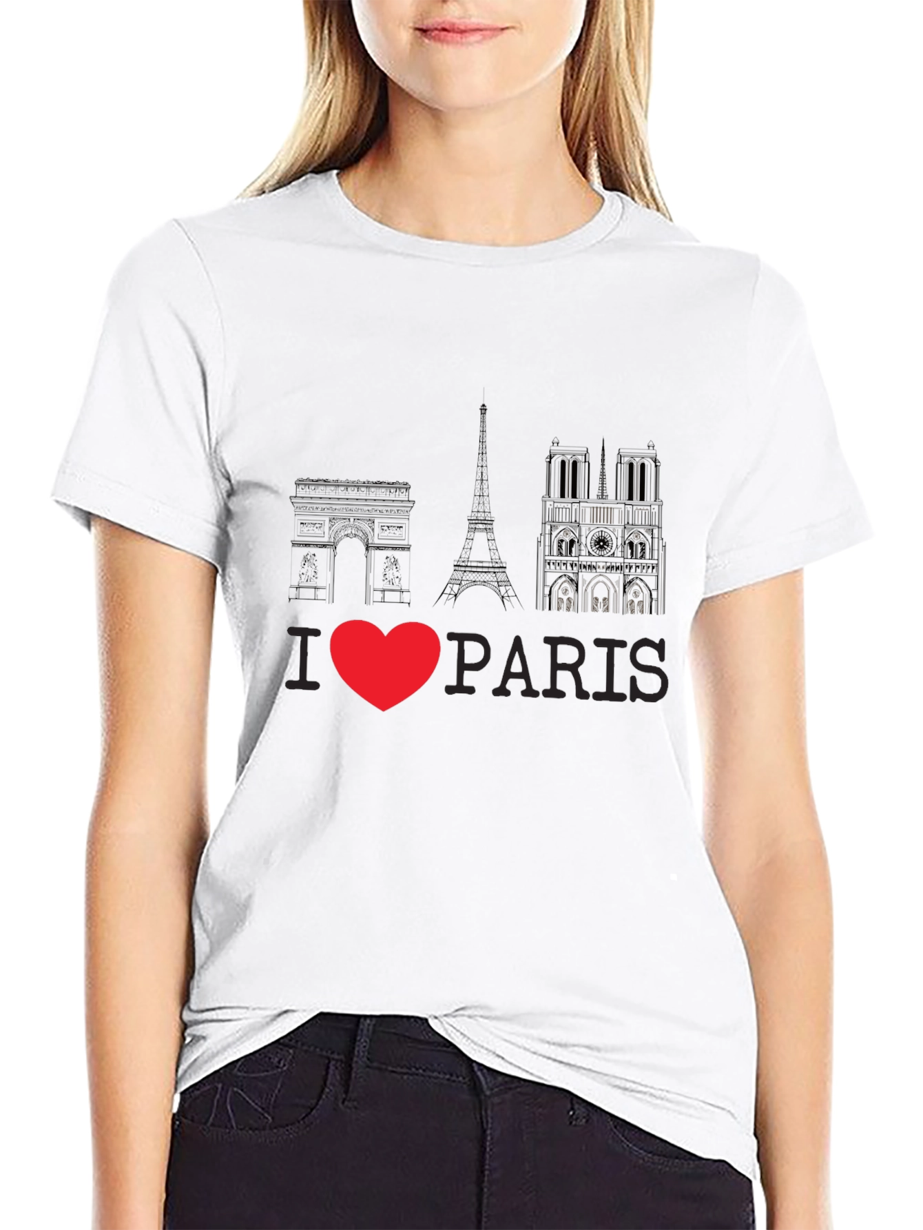 I Love Paris Black Graphic Tee