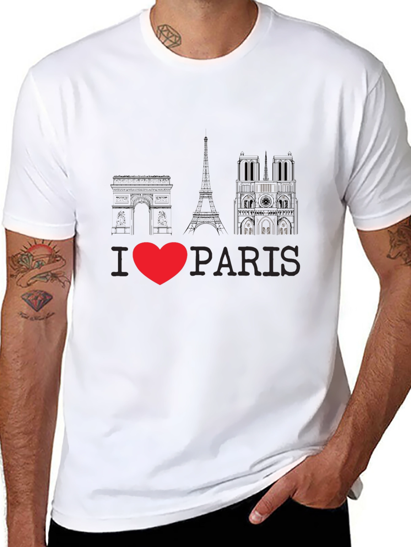 I Love Paris Black Graphic Tee