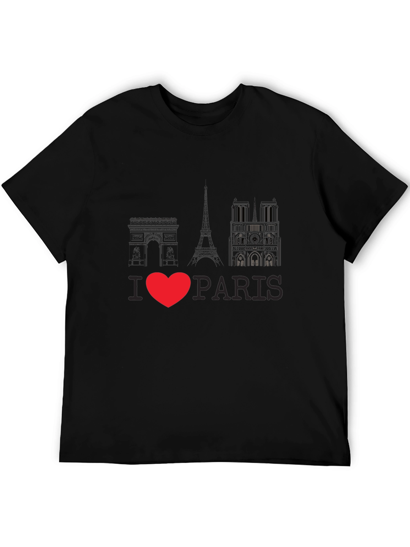 I Love Paris Black Graphic Tee