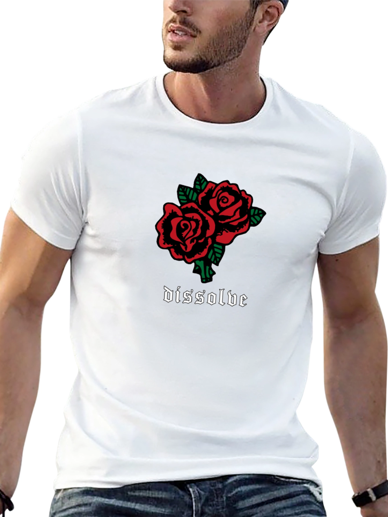 Dissolve Rose Graphic Black T-Shirt
