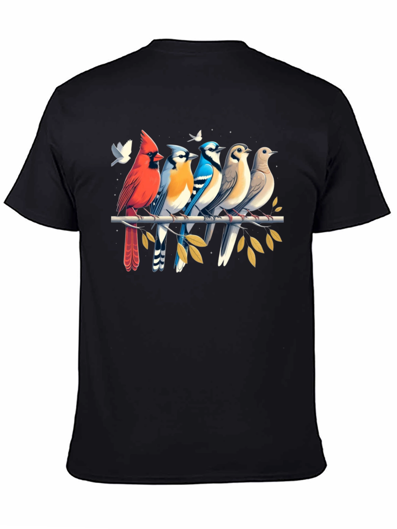 Birds on Branch Graphic Tee - Black