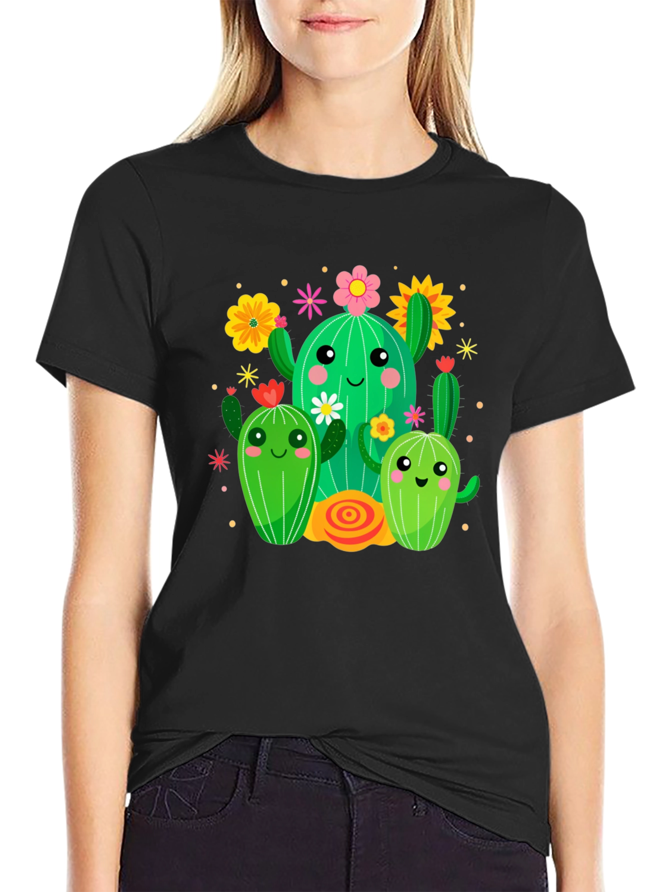 Cute Cactus Crew Graphic Tee - Fun & Stylish