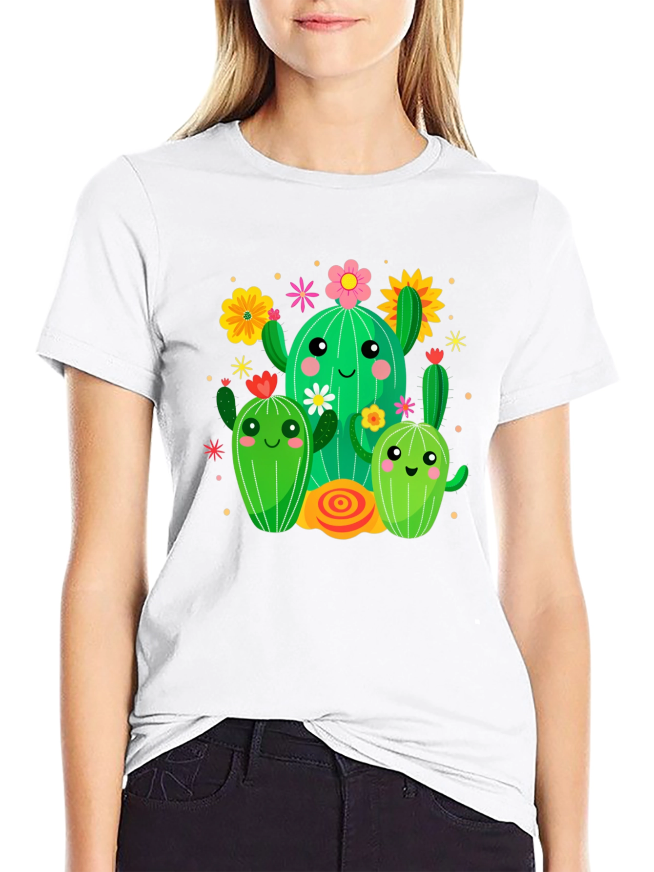 Cute Cactus Crew Graphic Tee - Fun & Stylish