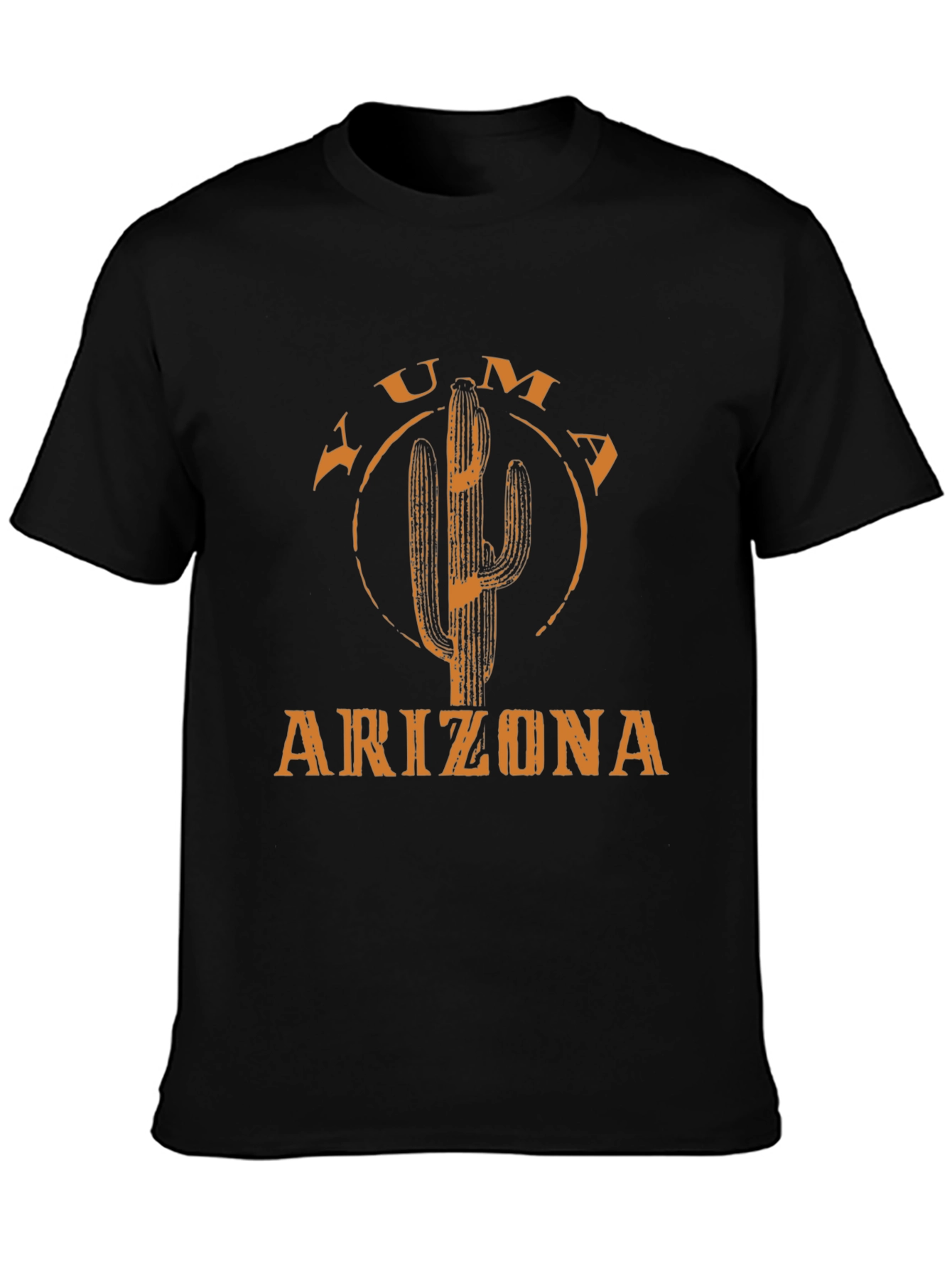 Yuma Arizona Cactus Graphic Tee - Black Cotton T-Shirt