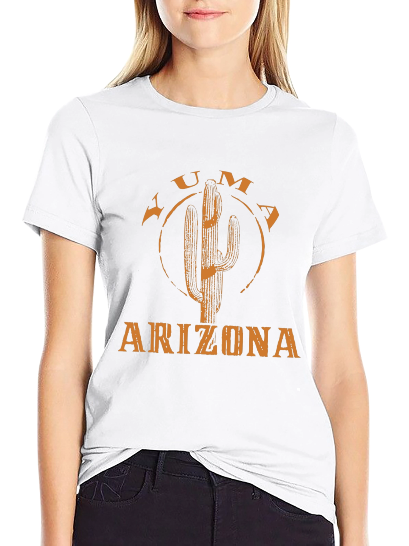 Yuma Arizona Cactus Graphic Tee - Black Cotton T-Shirt