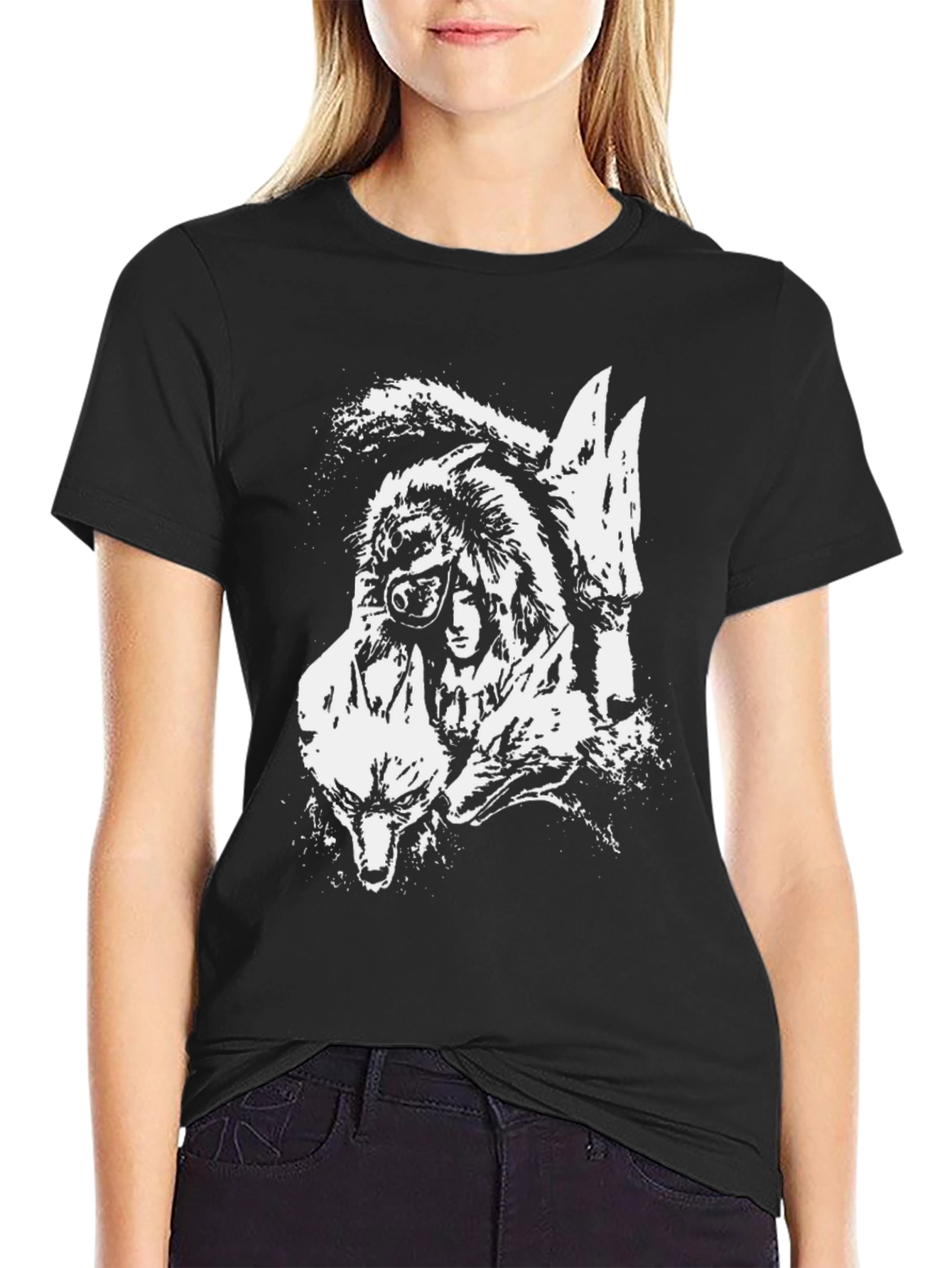Wolfpack Graphic Print Black T-Shirt