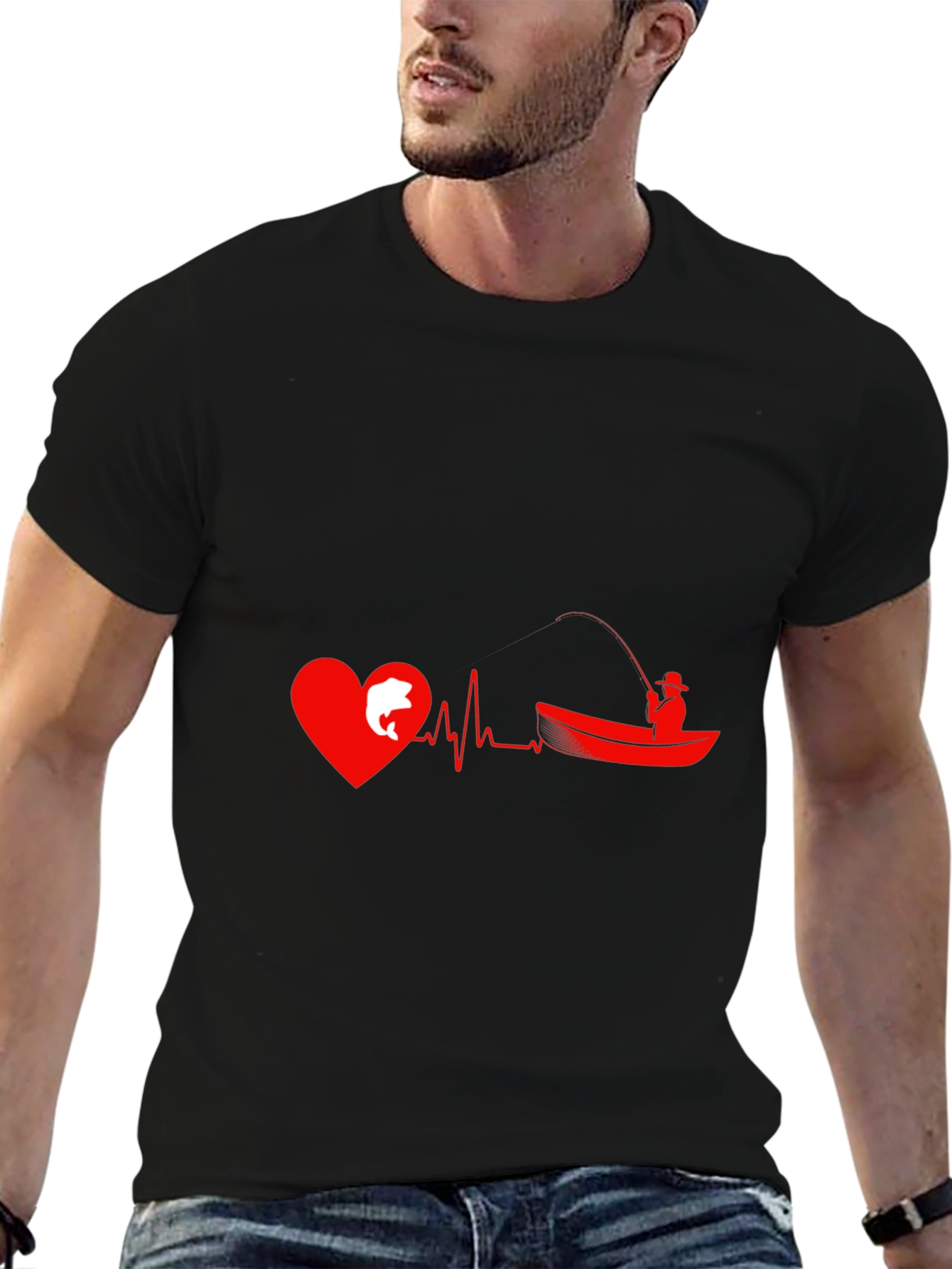 Fishing Heartbeat Graphic T-Shirt - Anglers Passion