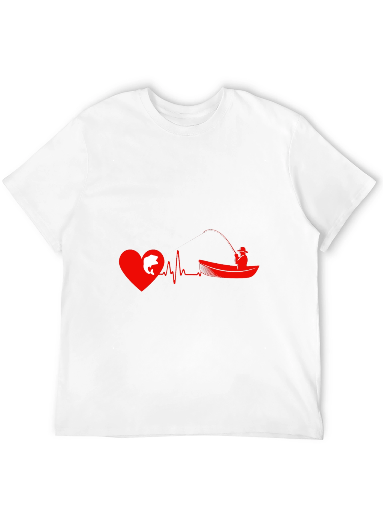 Fishing Heartbeat Graphic T-Shirt - Anglers Passion