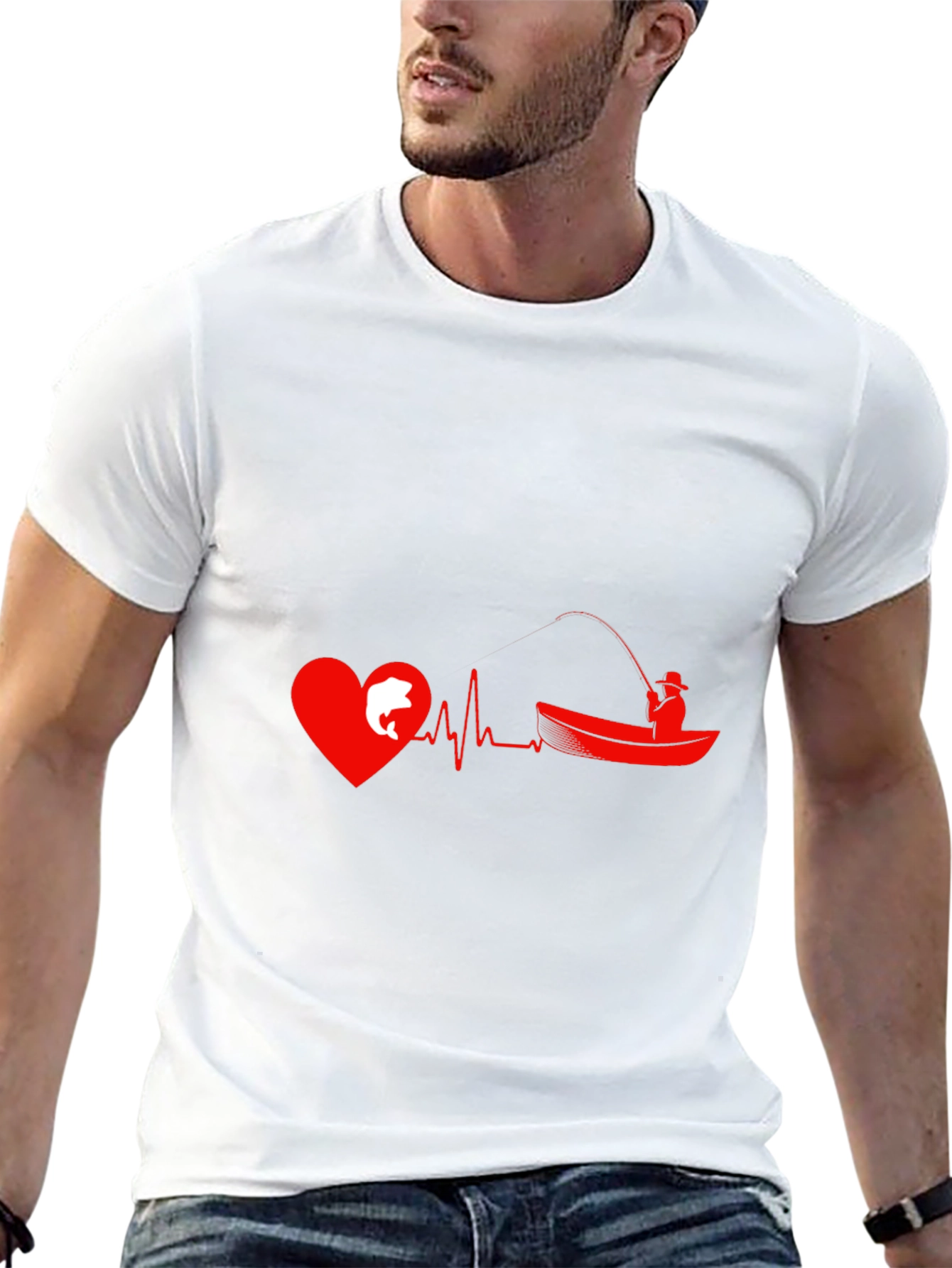 Fishing Heartbeat Graphic T-Shirt - Anglers Passion