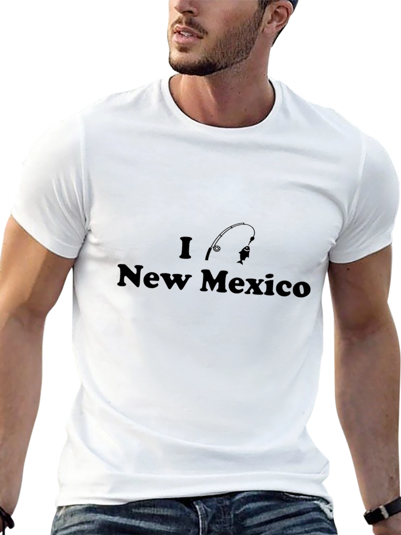 I Love New Mexico Fishing Black T-Shirt