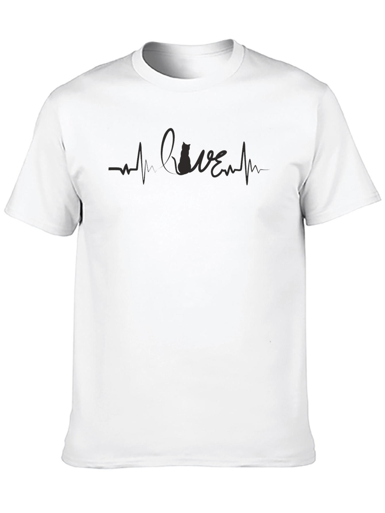 Cat Lover Heartbeat T-Shirt - Unisex Design