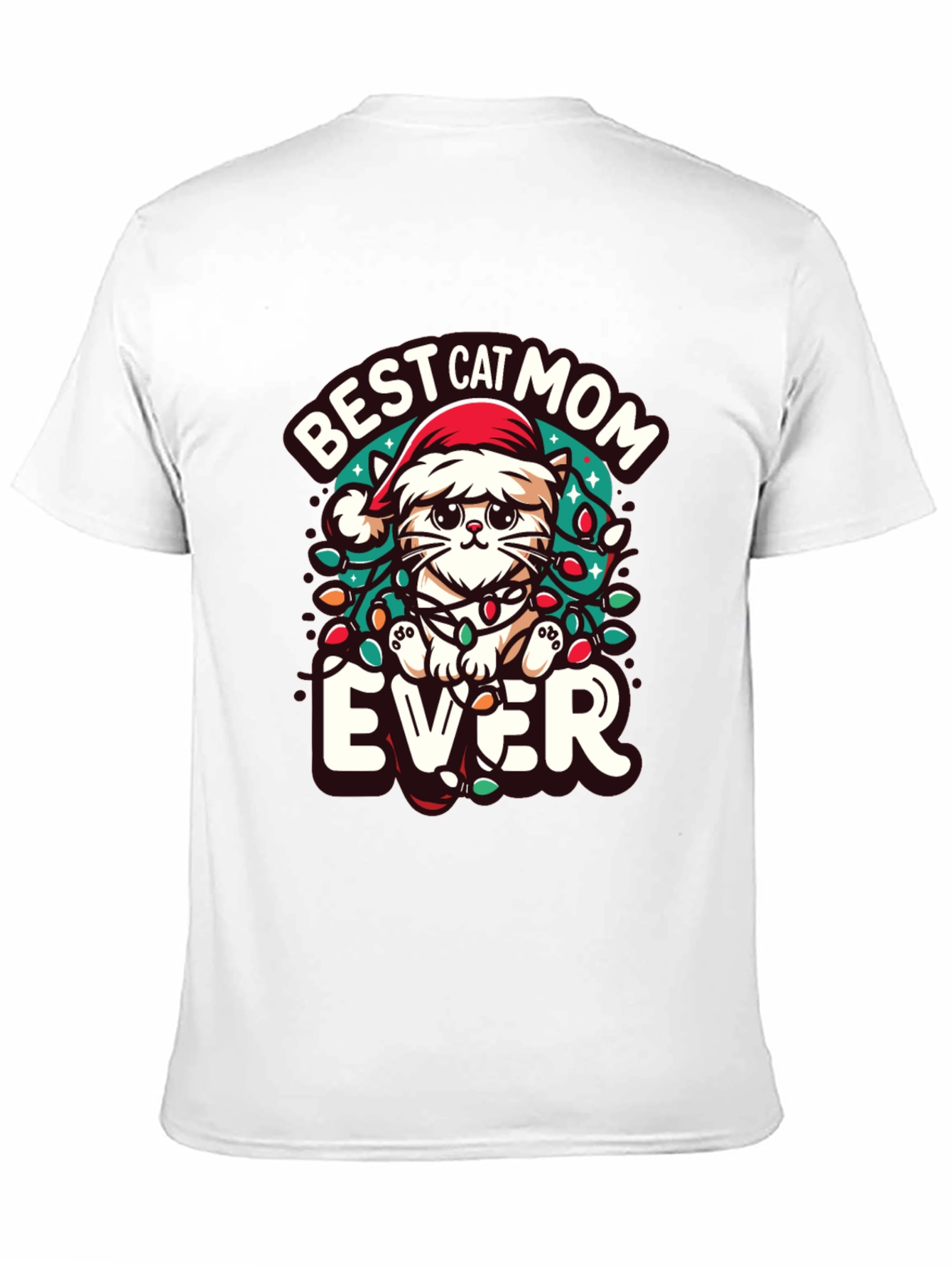 Best Cat Mom Ever Christmas Tee