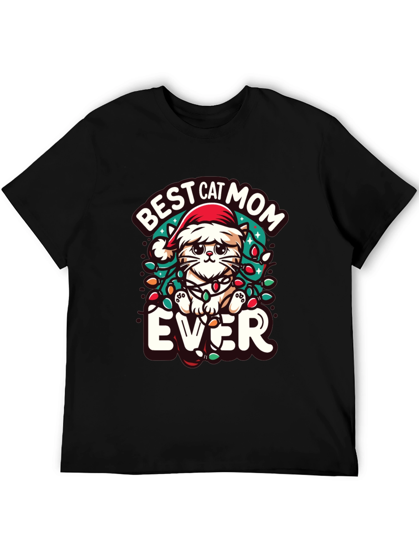 Best Cat Mom Ever Christmas Tee