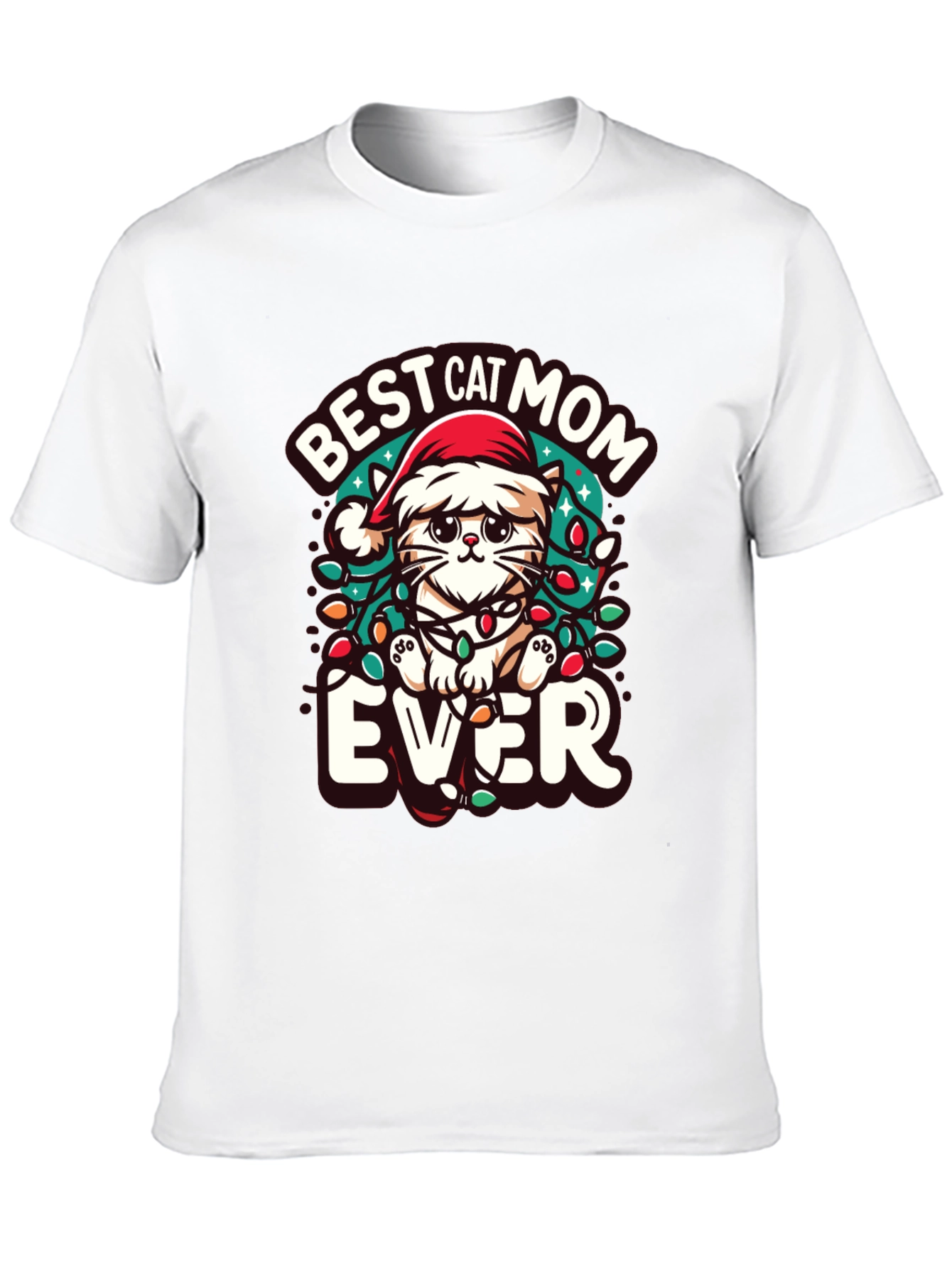 Best Cat Mom Ever Christmas Tee