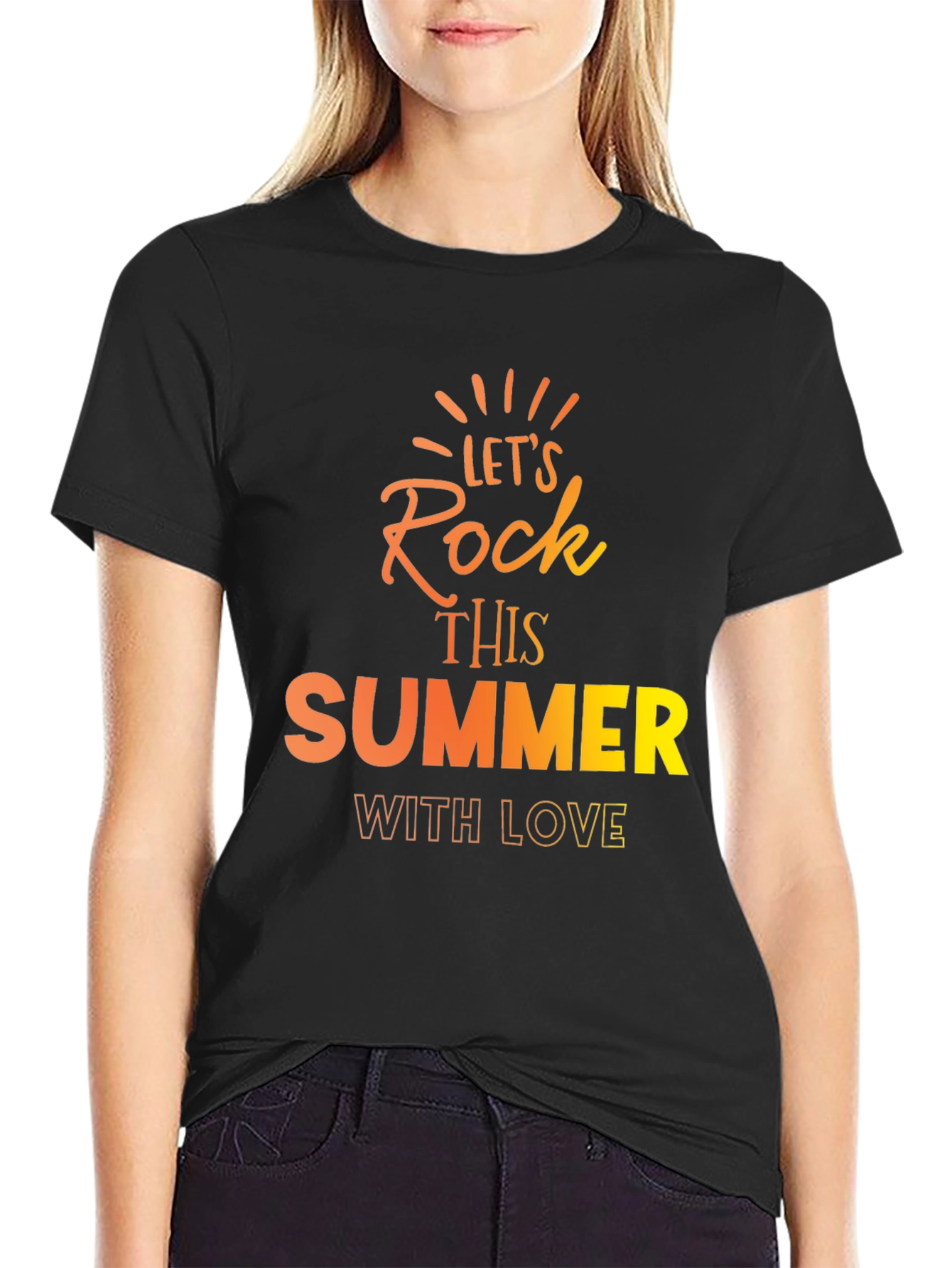 Lets Rock This Summer Black T-Shirt