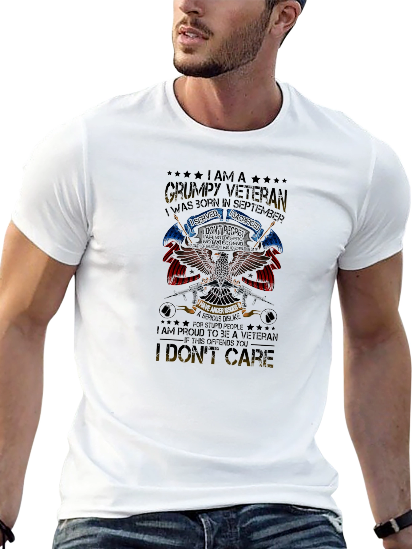 Grumpy Veteran September Birthday T-Shirt
