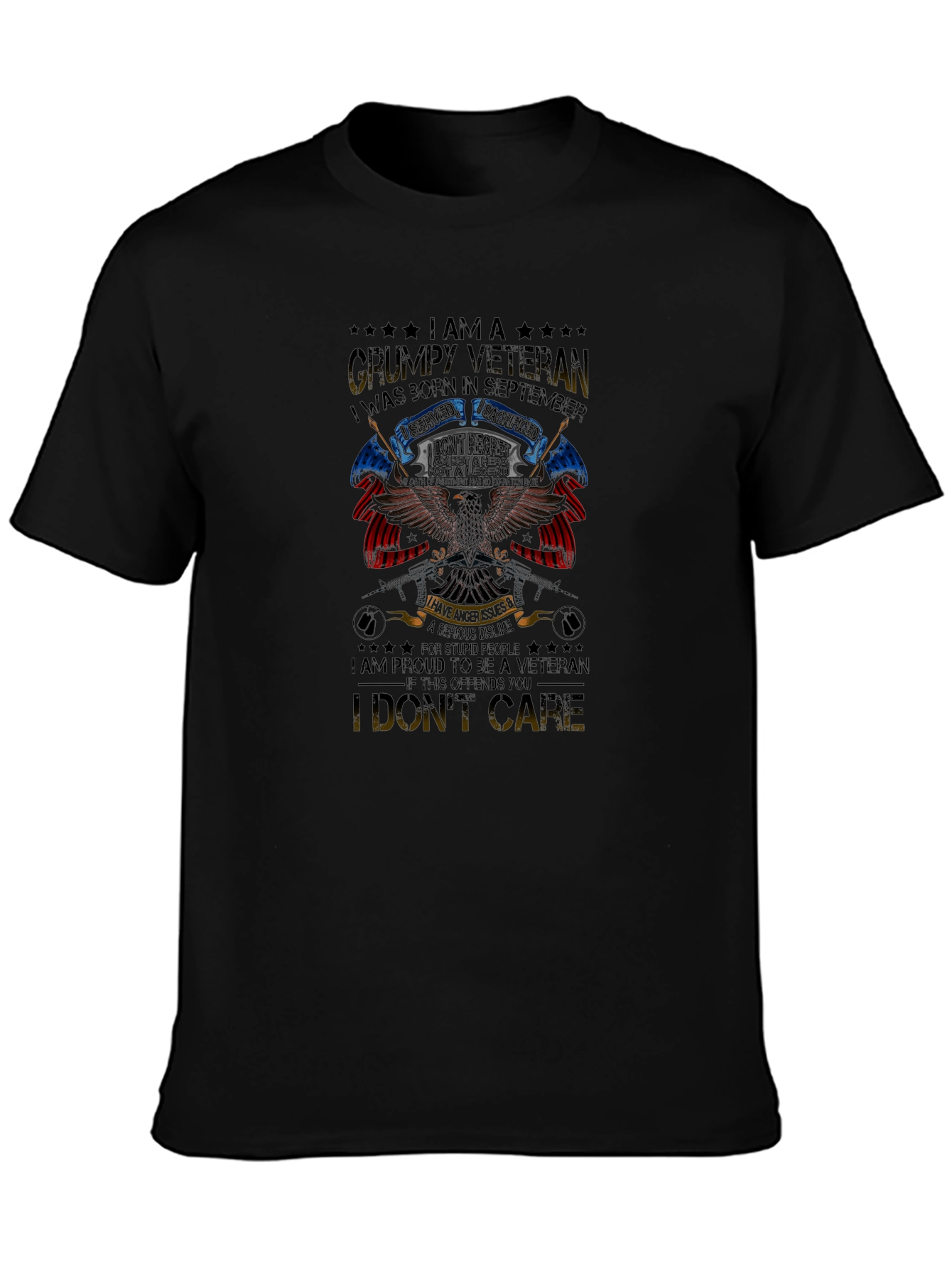 Grumpy Veteran September Birthday T-Shirt
