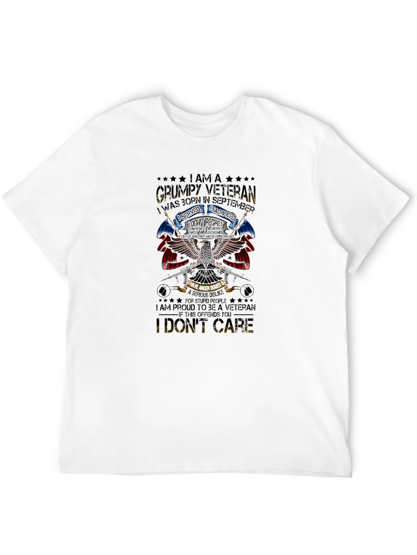 Grumpy Veteran September Birthday T-Shirt